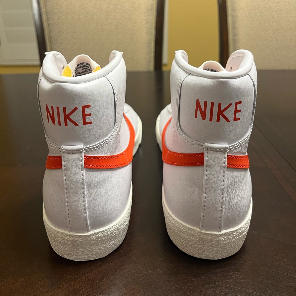 New Nike Blazer Mid 77 White Habanero Red Sneaker Shoes - Picture 10 of 14